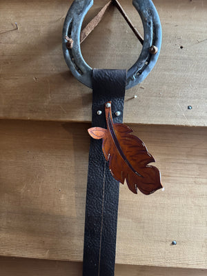 Feather and Cowhide Hat Hanger