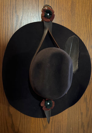 Brown/Green Floral hat hanger