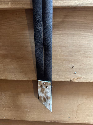 Burgundy Flower/Hide Hat Hanger