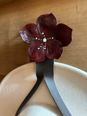 Leather Flower Hat Hanger