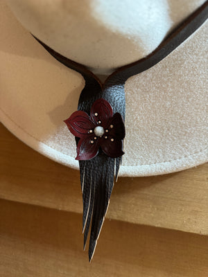 Leather Flower Hat Hanger