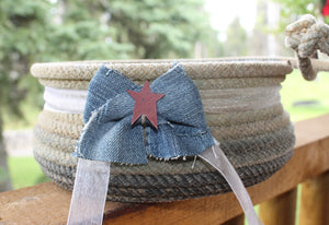 Denim Bow Bowl